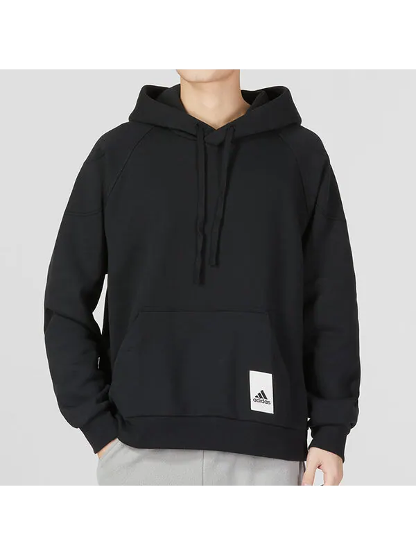 Толстовка спортивная одежда флисовая толстовка с капюшоном Adidas — изображение 3 из 4, черный