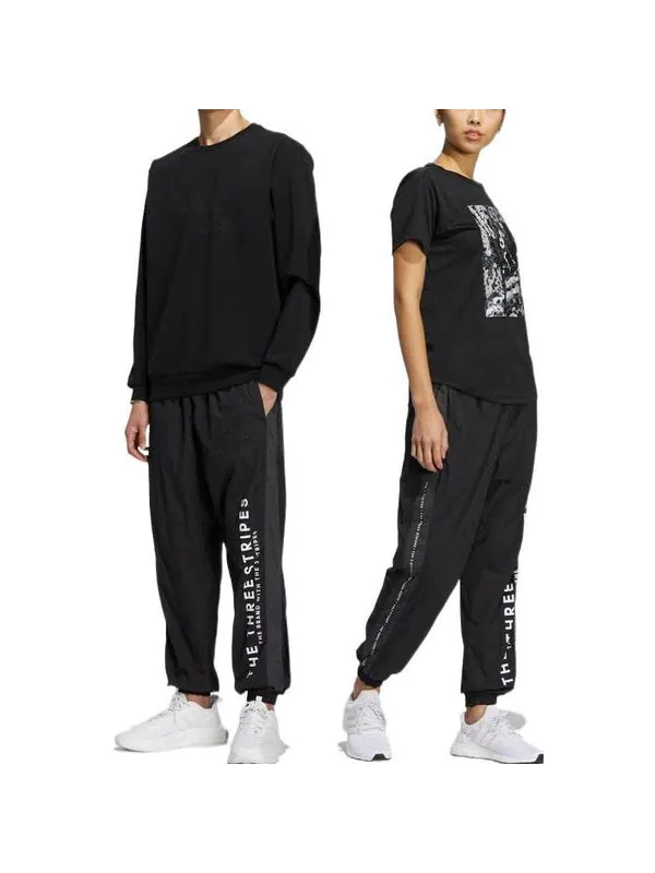 Брюки с надписью брюки Adidas — изображение 2 из 4, черный