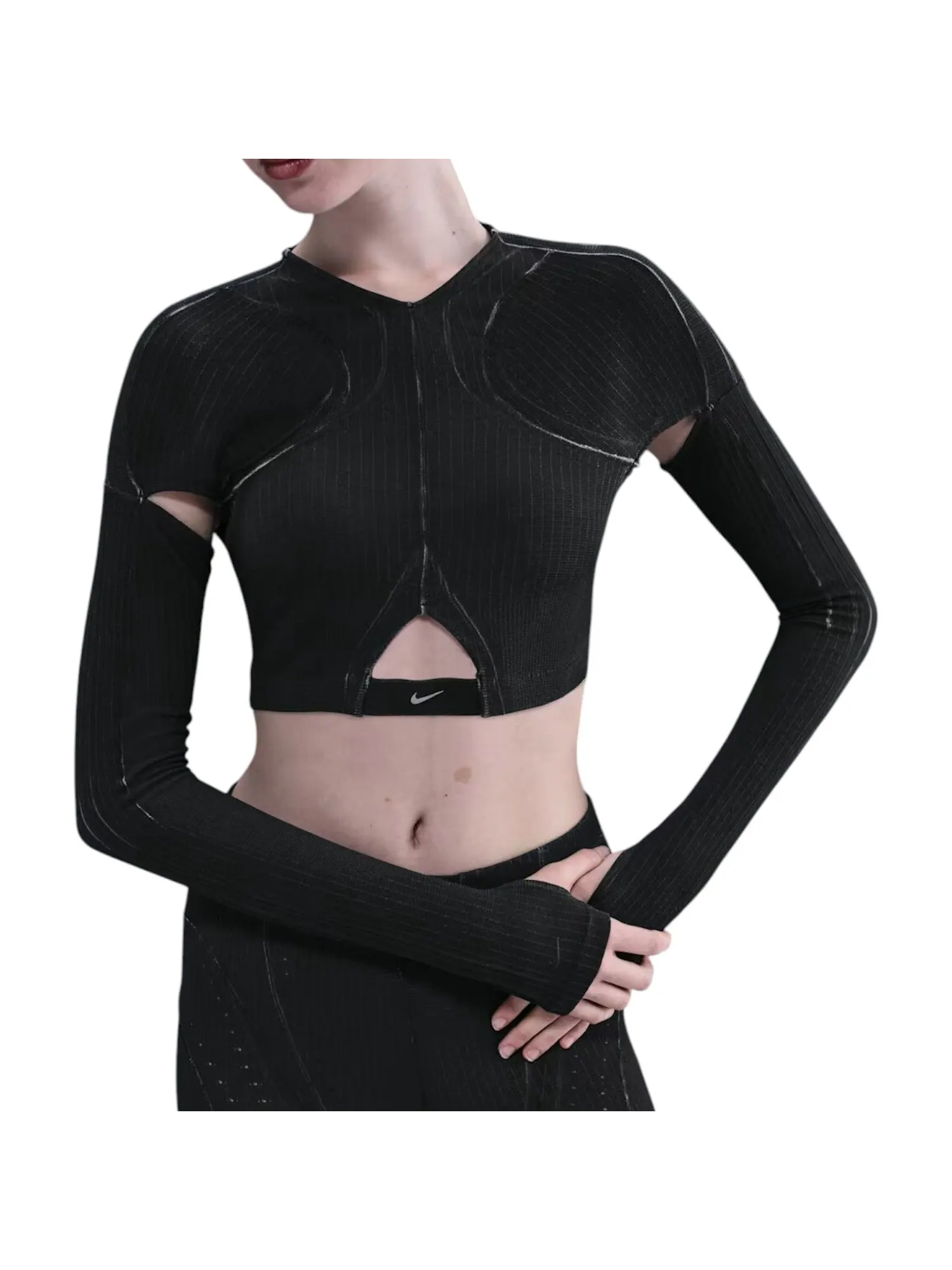 Топ (WMNS) Nike x KNWLS Ghost Top 'Black' — изображение 3 из 5, черный
