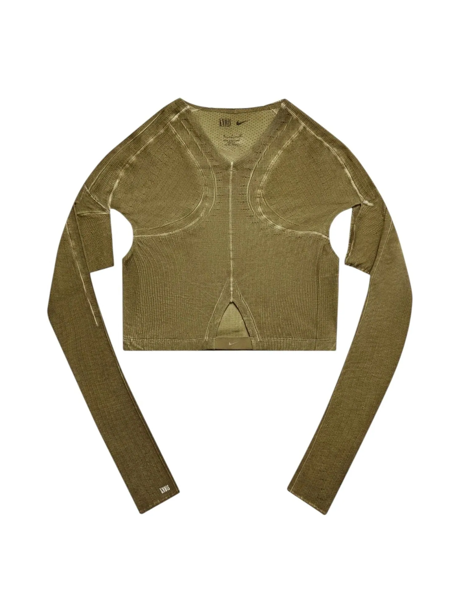 Топ (WMNS) Nike x KNWLS Ghost Top 'Olive Flak' — изображение 1 из 4, оливковый зеленый