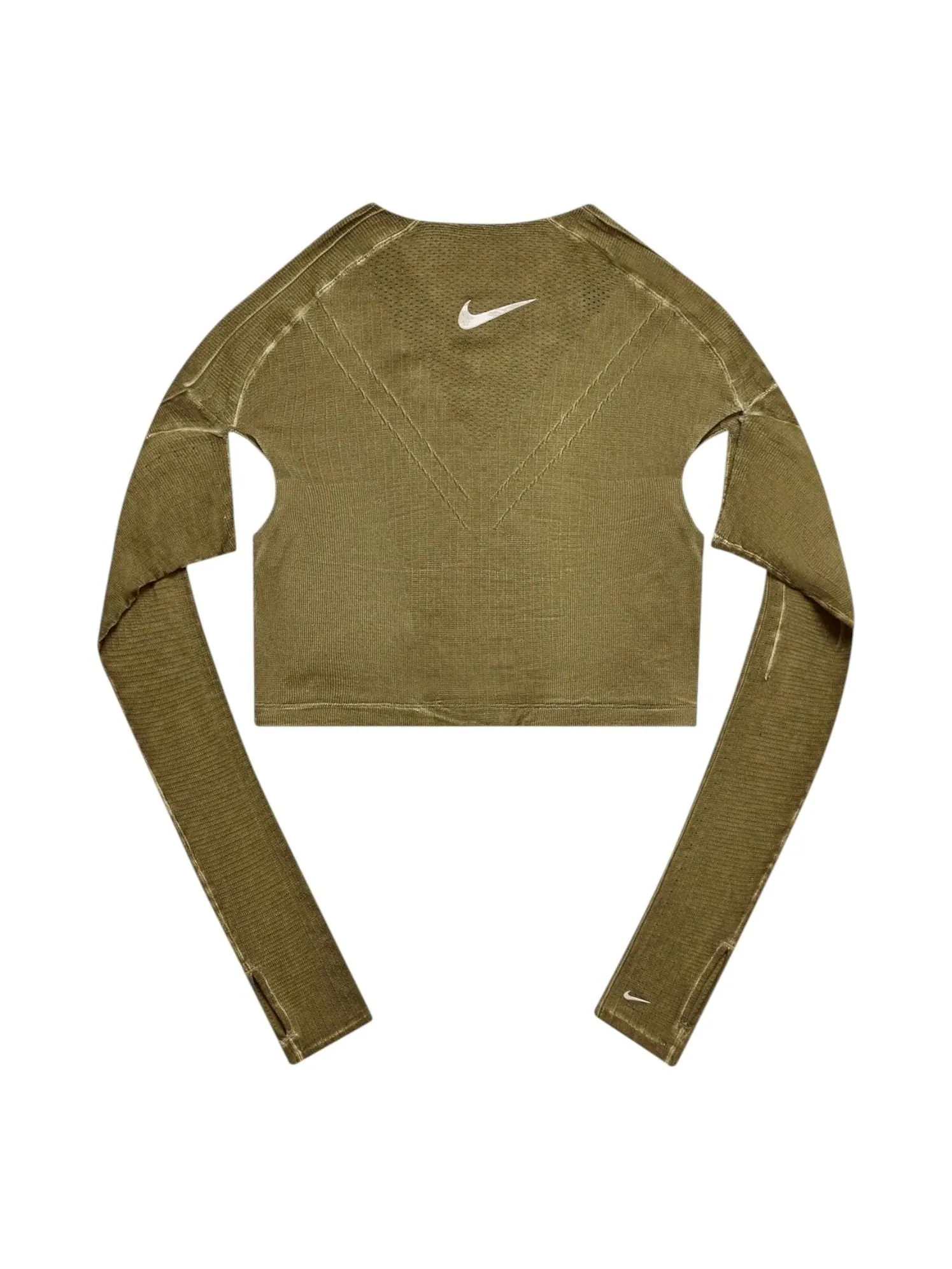 Топ (WMNS) Nike x KNWLS Ghost Top 'Olive Flak' — изображение 2 из 4, оливковый зеленый
