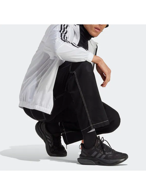 Куртка Essentials 3 полоски тканая ветровка Adidas — изображение 4 из 4, белый/черный
