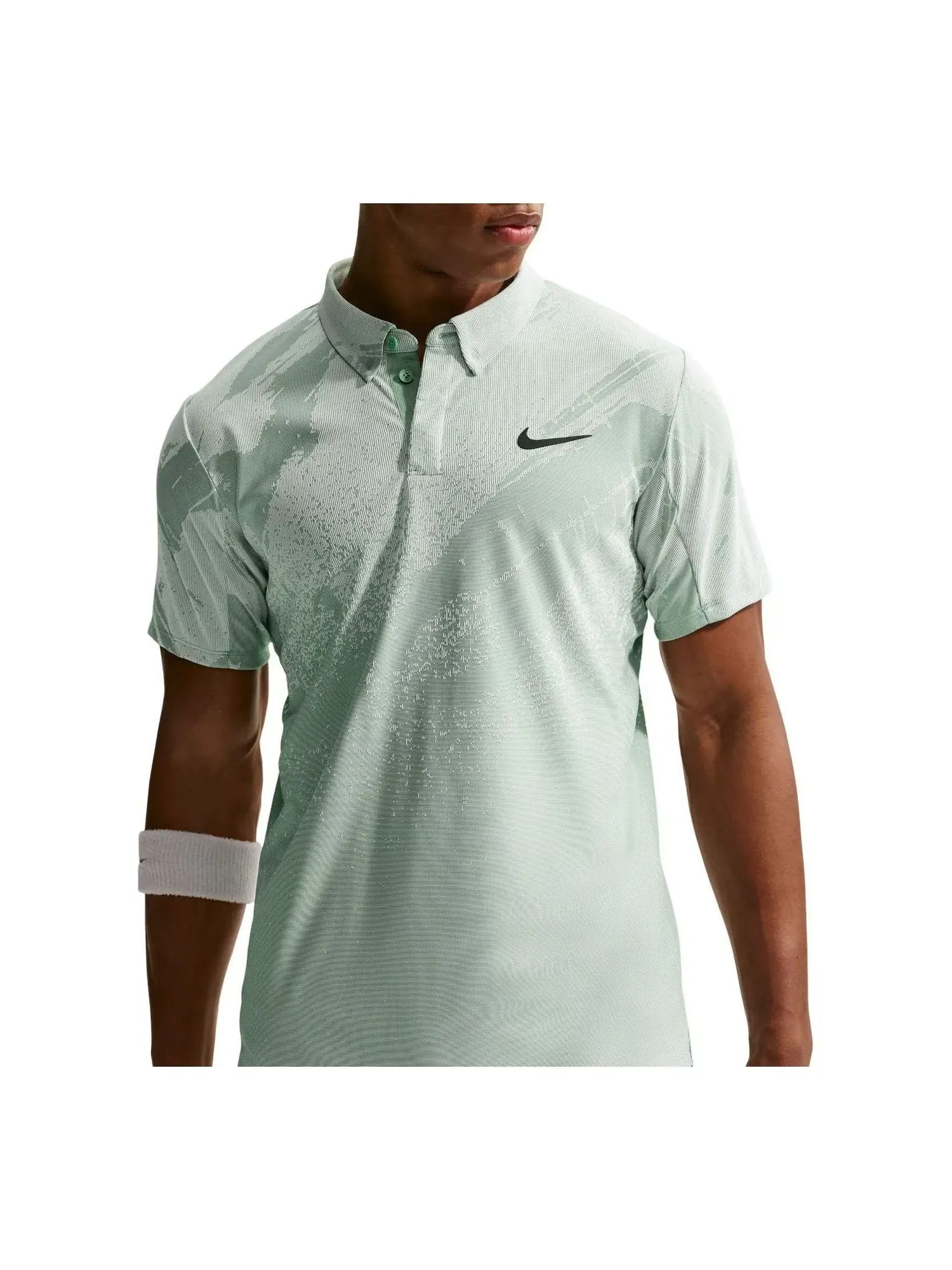 Футболка-поло Nike Court Slam Dri-FIT ADV 'Steam Barely Green Black' IB1028-006 — изображение 1 из 3, зеленый
