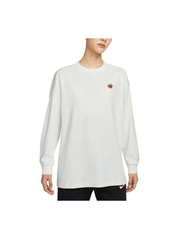 Футболка sportwear oversized long sleeve t-shirt asia sizing s day' Nike — изображение 1 из 2, бежевый