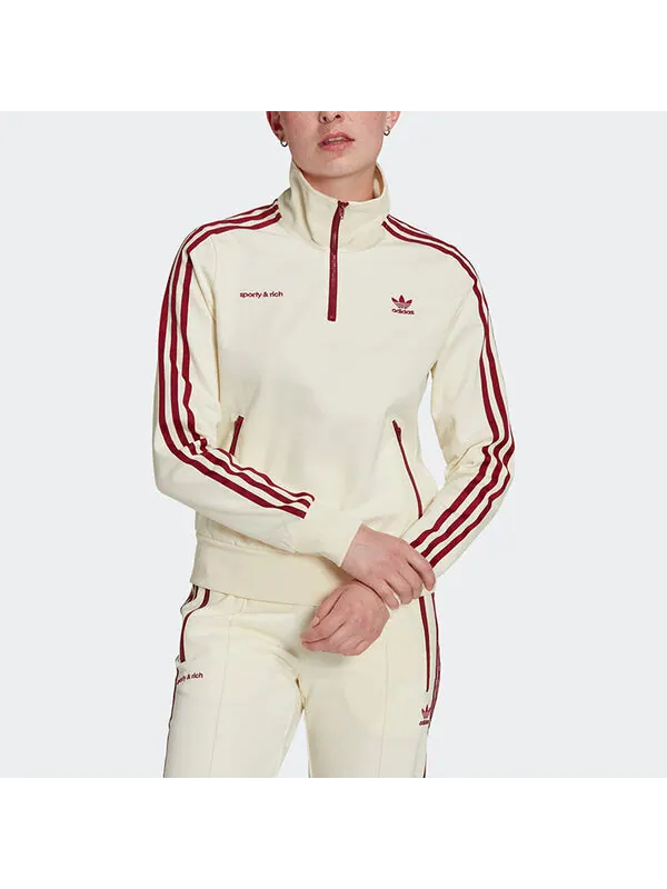 Куртка x спортивные и роскошные Куртка с полумолнией Adidas — изображение 2 из 4, белый