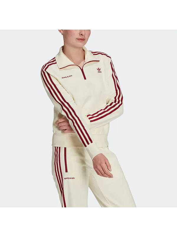 Куртка x спортивные и роскошные Куртка с полумолнией Adidas — изображение 4 из 4, белый