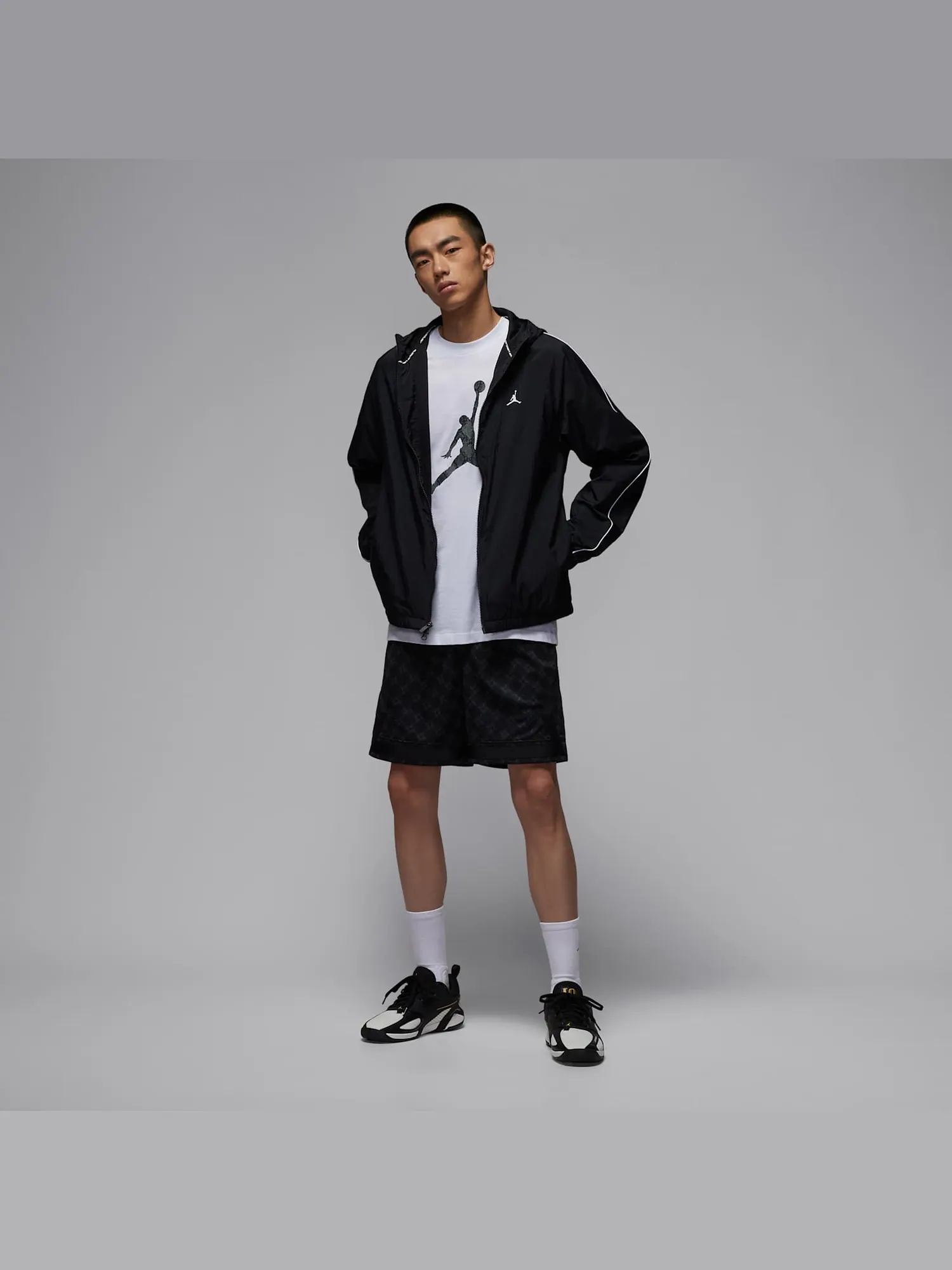 Куртка Air Jordan Sport Classic Hooded Jacket 'Black' — изображение 5 из 5, черный