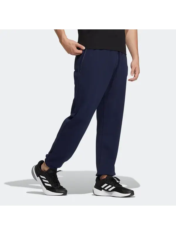 Брюки с логотипом и монограммой Adidas — изображение 4 из 4, темно-синий