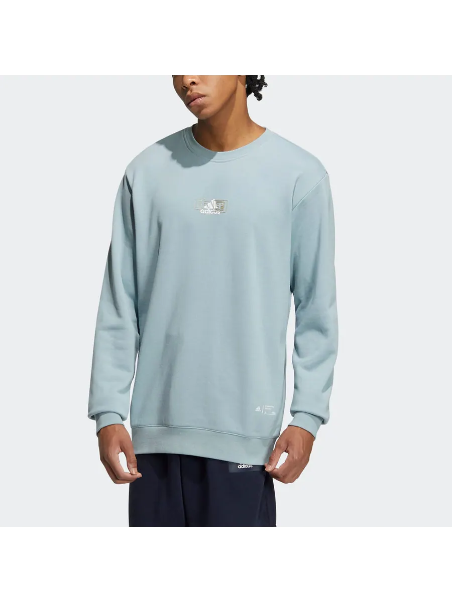 Худи adidas China Printing sweatshirt 'Teal' — изображение 2 из 4, бирюзовый