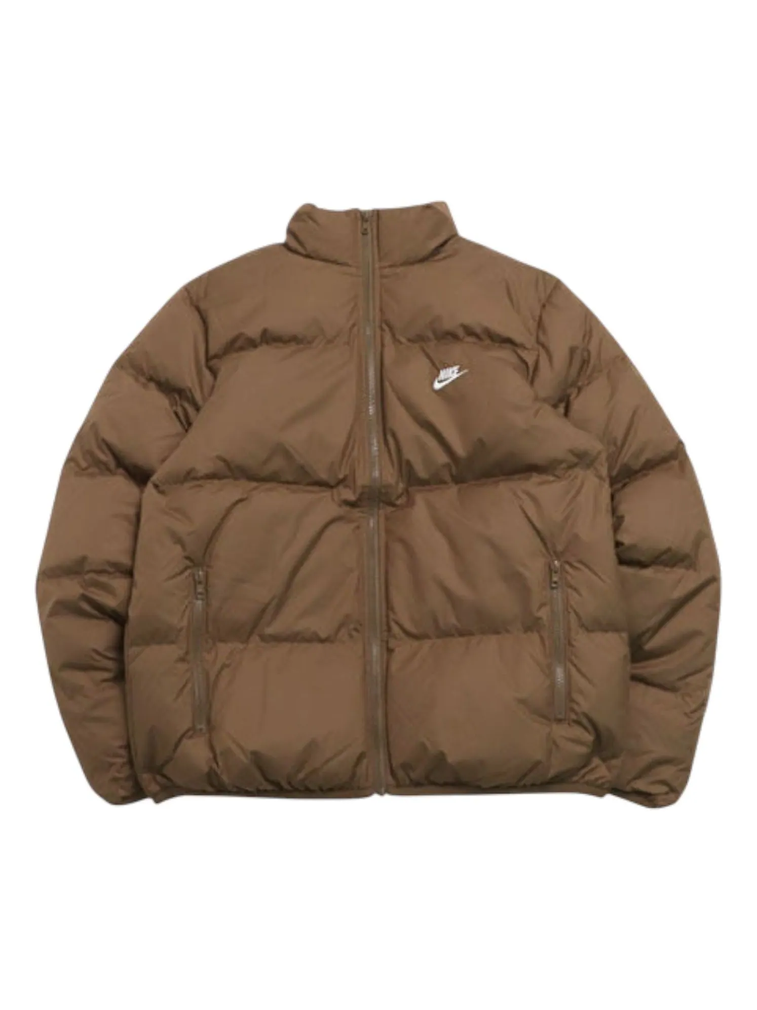 Куртка Nike Sportswear Club Therma-FIT Puffer Jacket 'Mosswood Brown White' — изображение 1 из 4, коричневый