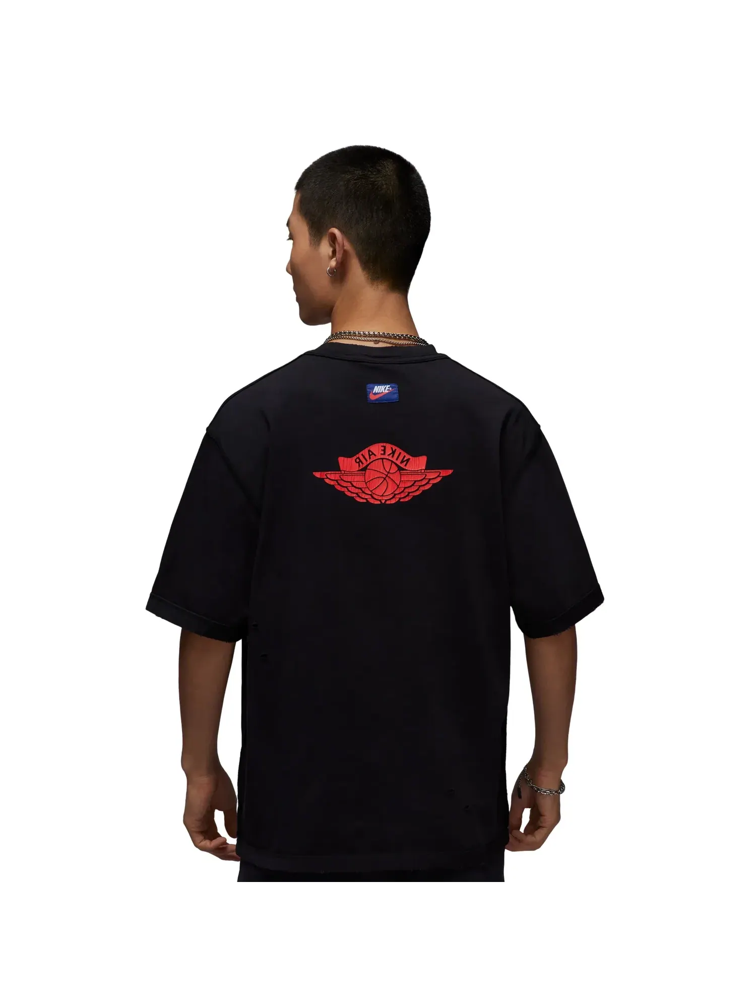 Футболка Jordan Air Wings Logo 'Black Red' IB3131-010 — изображение 2 из 4, черный