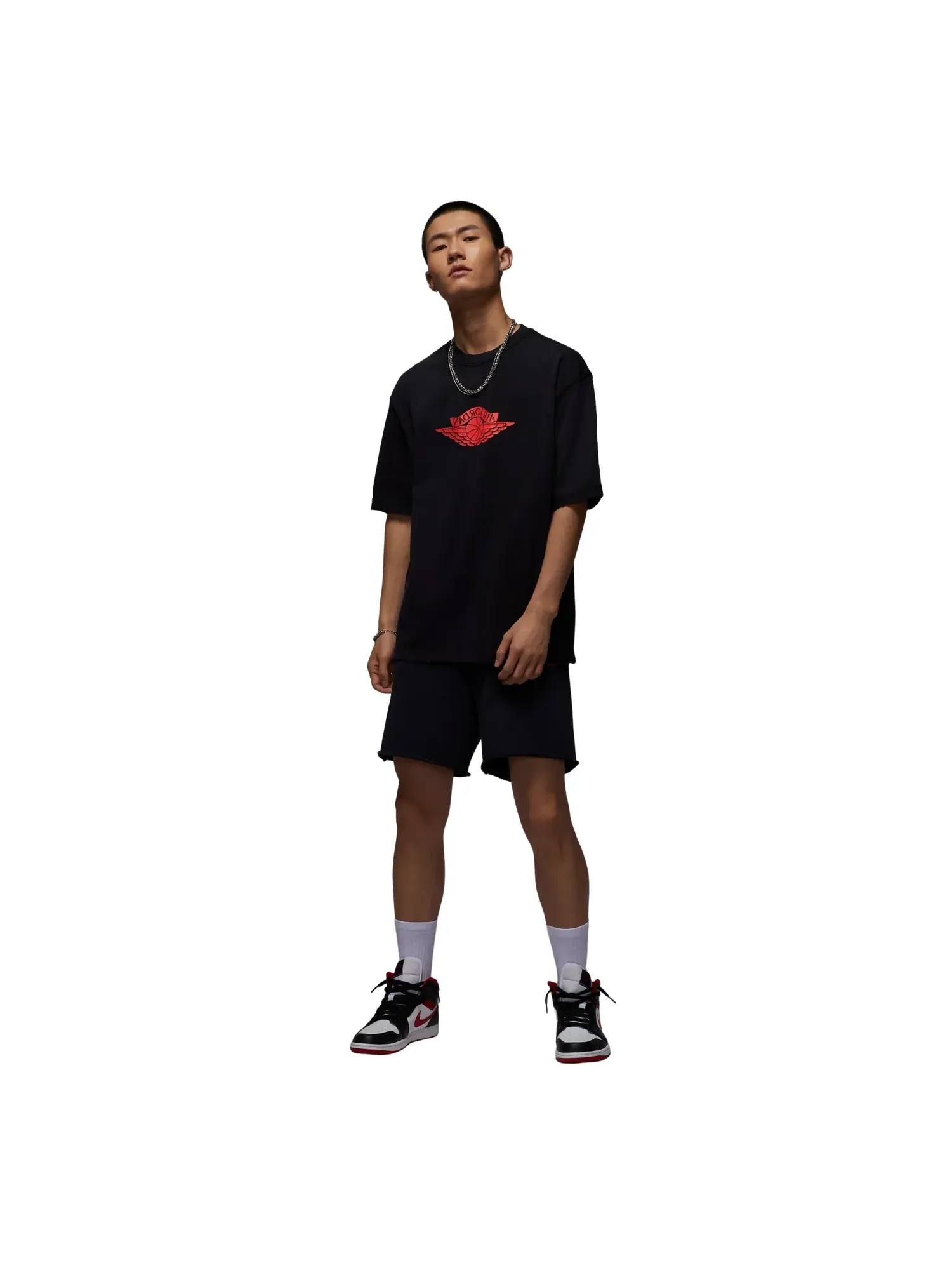 Футболка Jordan Air Wings Logo 'Black Red' IB3131-010 — изображение 4 из 4, черный