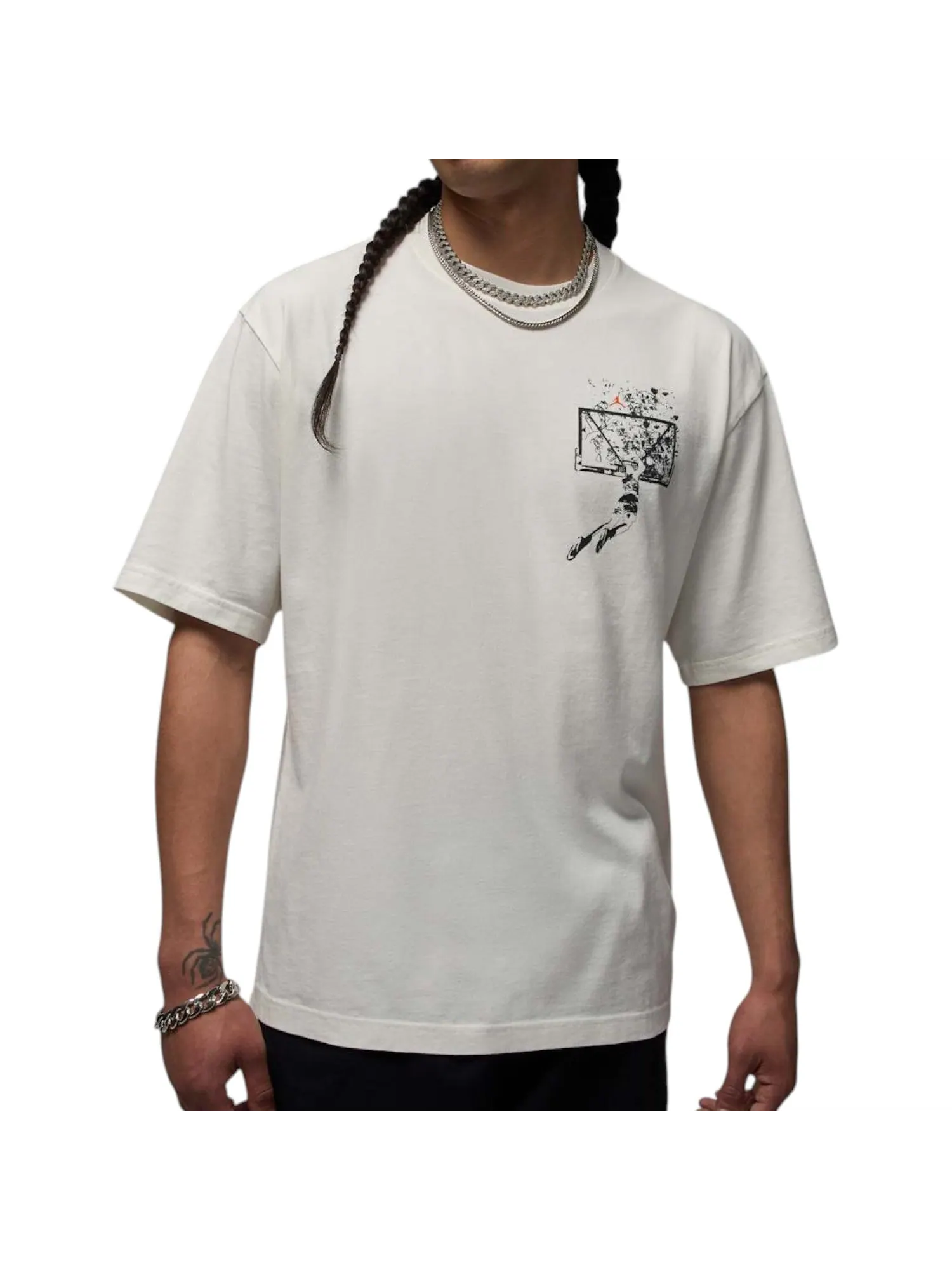 Футболка Air Jordan Brooklyn Oversized Graphic T-Shirt 'Sail' — изображение 2 из 2, бежевый