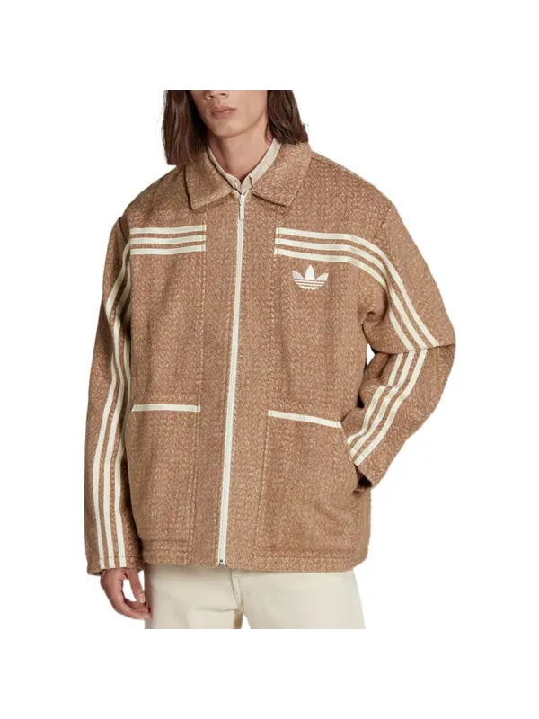 Куртка Adidas Adicolor 70s Collared Jacket 'Brown Desert' — изображение 2 из 4, красный