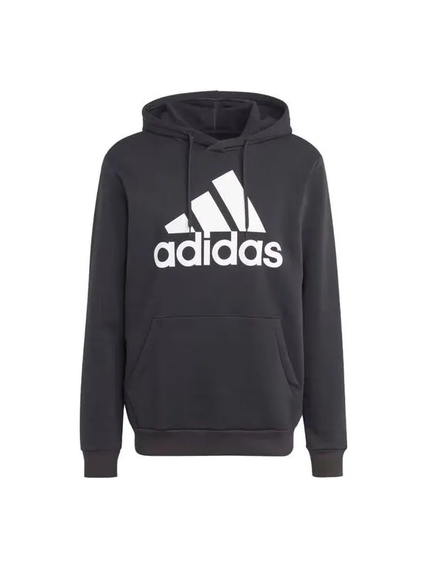 Толстовка adidas Essentials Fleece Big Logo Hoodie 'Black' — изображение 1 из 4, черный/белый