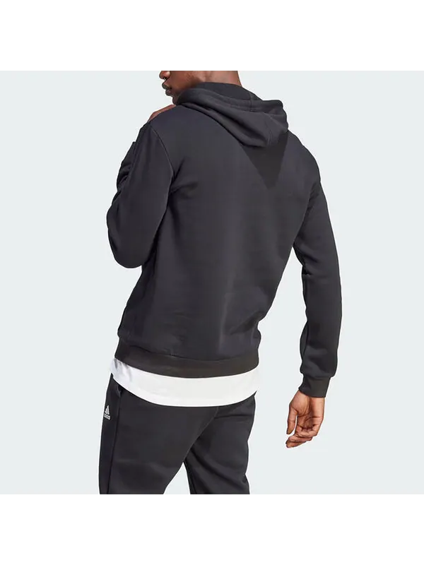 Толстовка adidas Essentials Fleece Big Logo Hoodie 'Black' — изображение 3 из 4, черный/белый