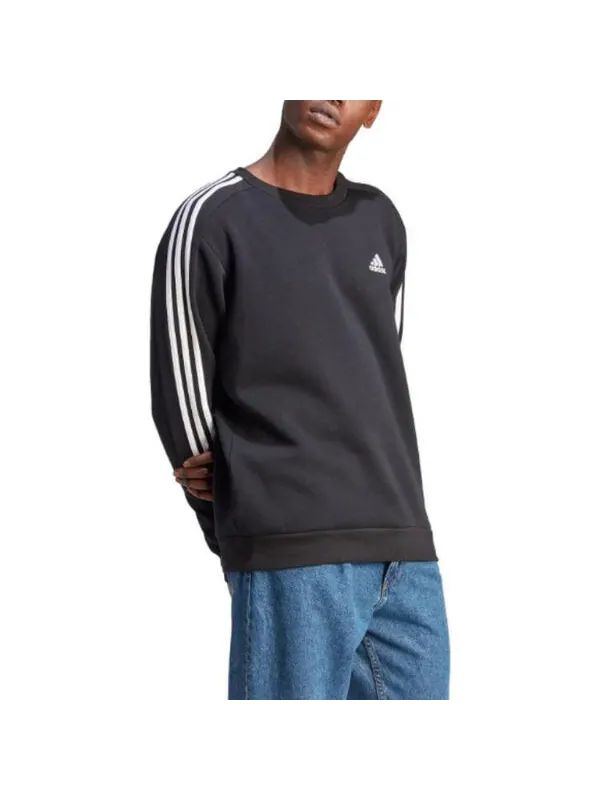 Свитера Essentials флисовая толстовка с 3 полосками Adidas — изображение 4 из 4, черный