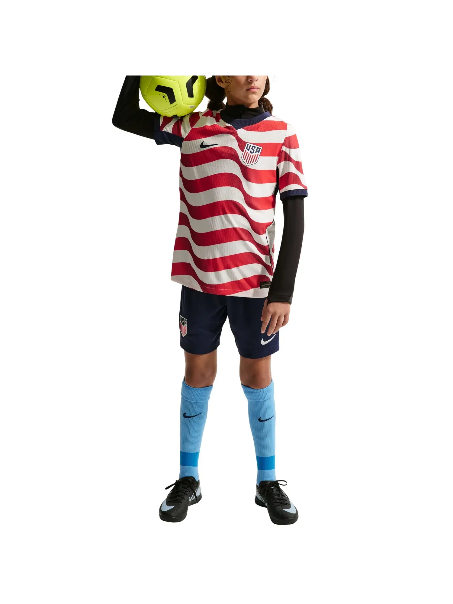 Детская футболка Nike USMNT 2026 Match Home Aero-FIT Authentic Jersey Sail Midnight Navy — изображение 1 из 3, белый