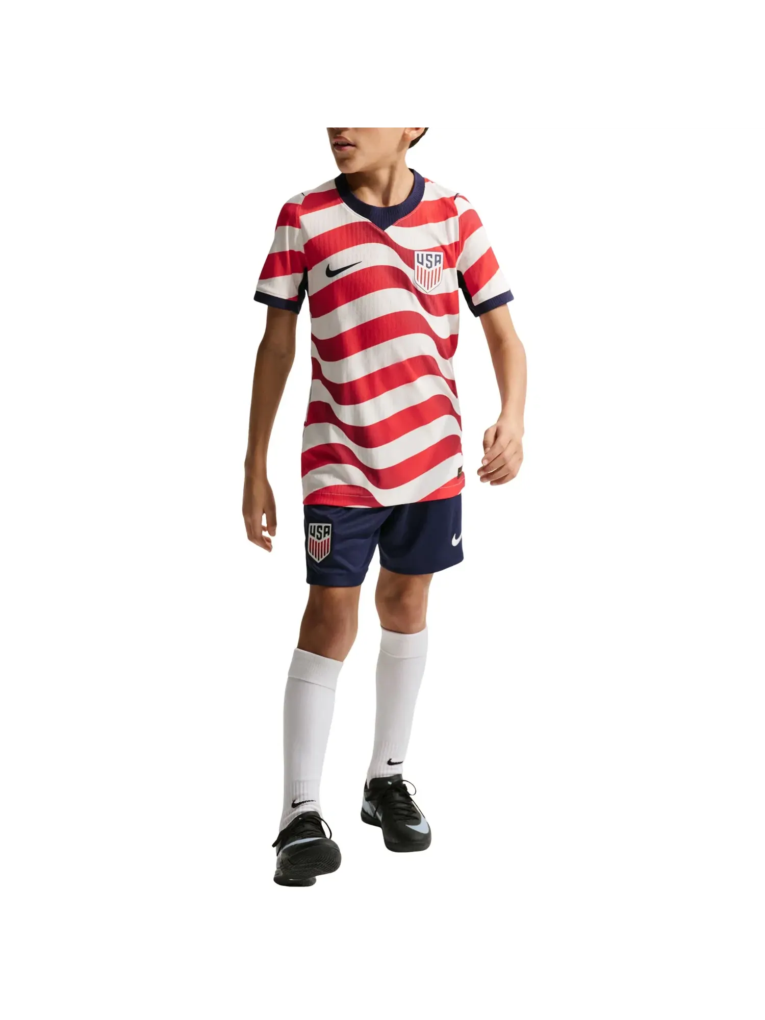 Детская футболка Nike USMNT 2026 Match Home Aero-FIT Authentic Jersey Sail Midnight Navy — изображение 2 из 3, белый