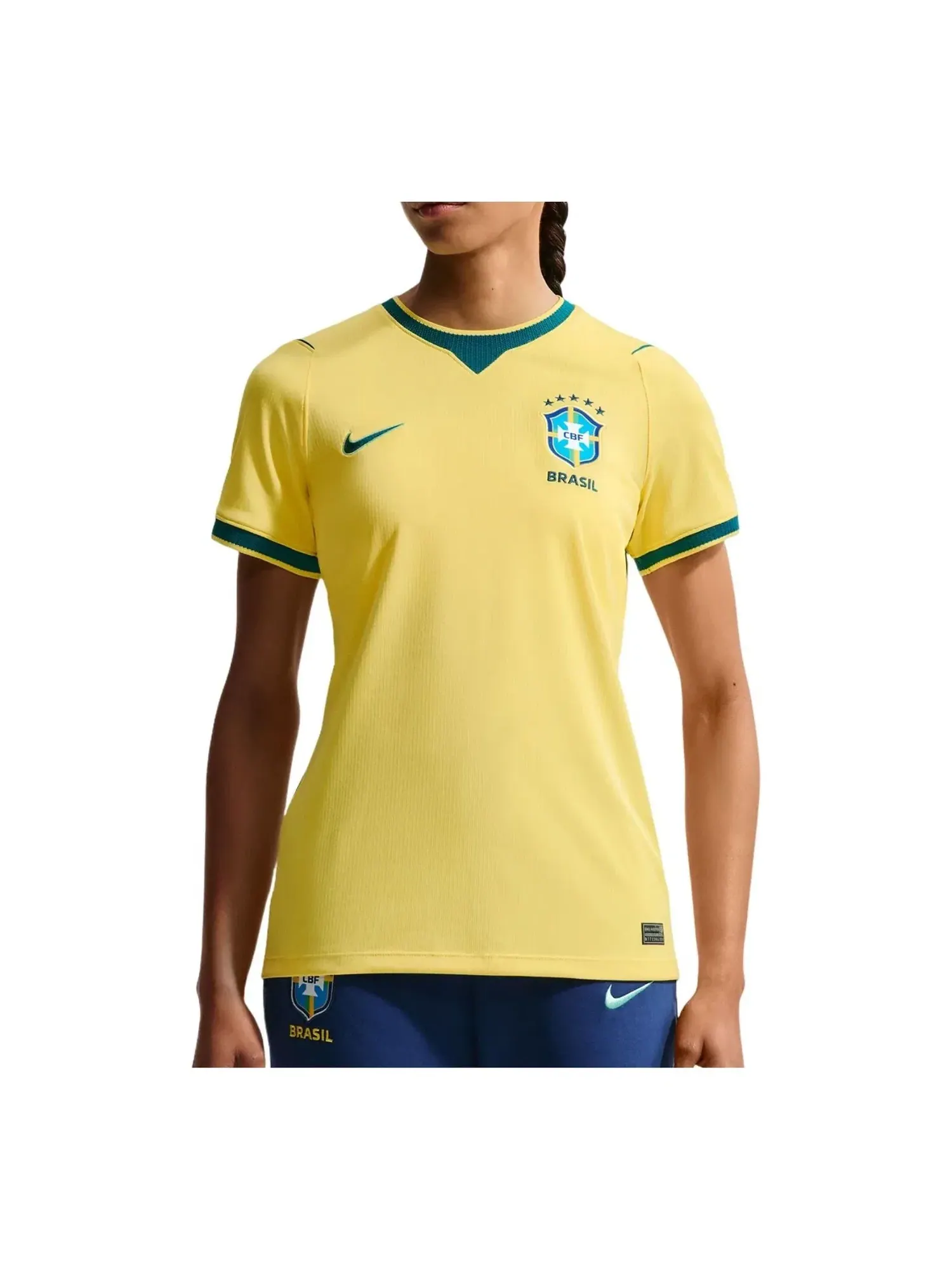 Женская футболка-джерси с длинным рукавом Nike Brazil 2026 Stadium Home Dri-FIT Replica Jersey — изображение 1 из 2, желтый
