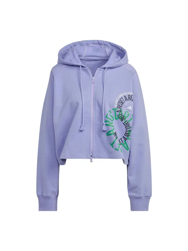 Толстовка by stella mccartney cropped hoodie Adidas — изображение 1 из 4, фиолетовый