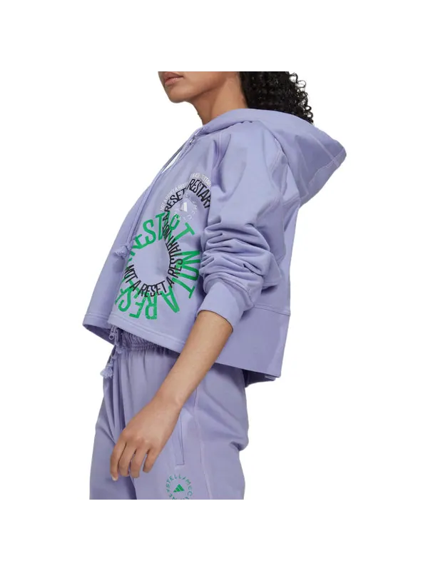 Толстовка by stella mccartney cropped hoodie Adidas — изображение 4 из 4, фиолетовый