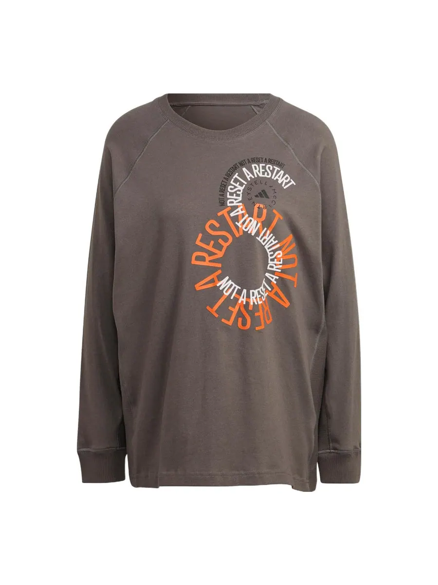 Футболка adidas Stella mccartney ls LogoT — изображение 1 из 1, коричневый