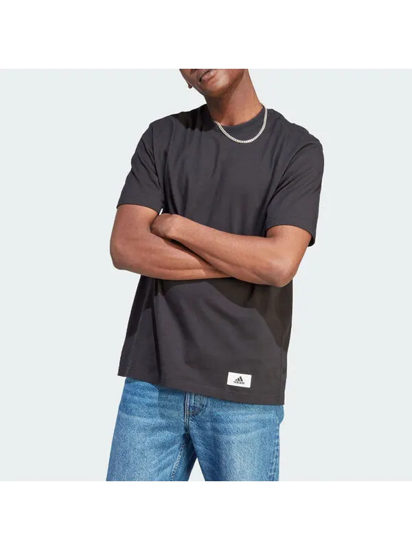 Футболка adidas Lounge Tee 'Black' — изображение 2 из 4, черный