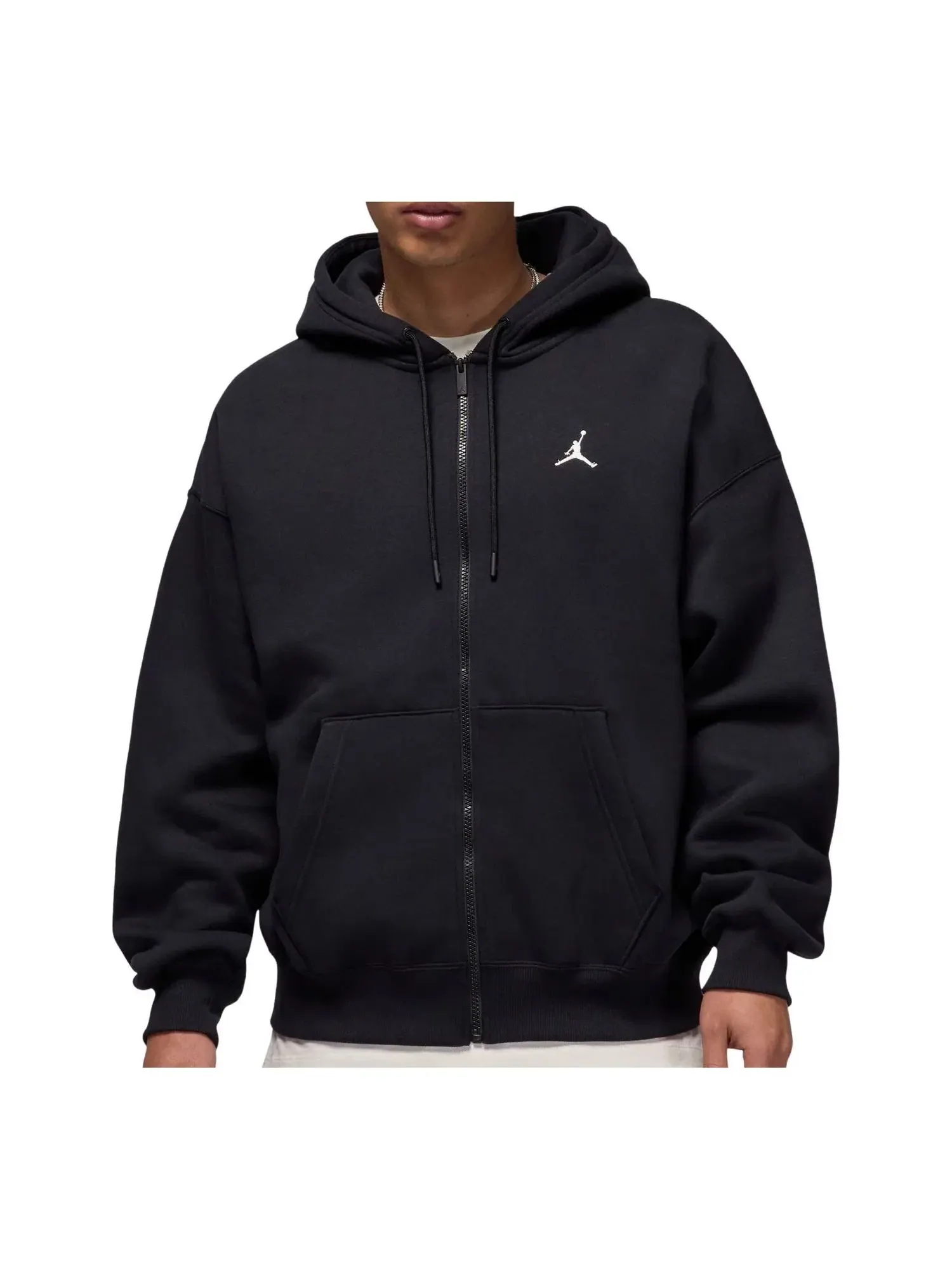 Толстовка Jordan Brooklyn Fleece Oversized Full-Zip Hoodie 'Black Sail' IB7231-010 — изображение 1 из 2, черный