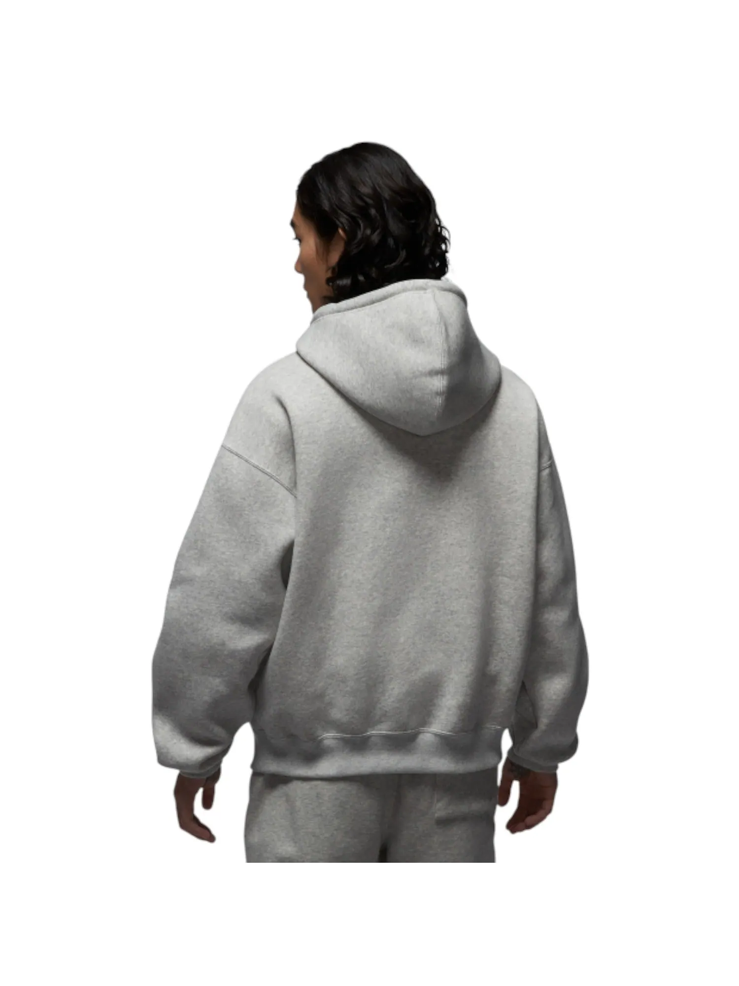 Худи Air Jordan Brooklyn Fleece Oversized Full-Zip Hoodie 'Grey Heather' — изображение 2 из 4, серый