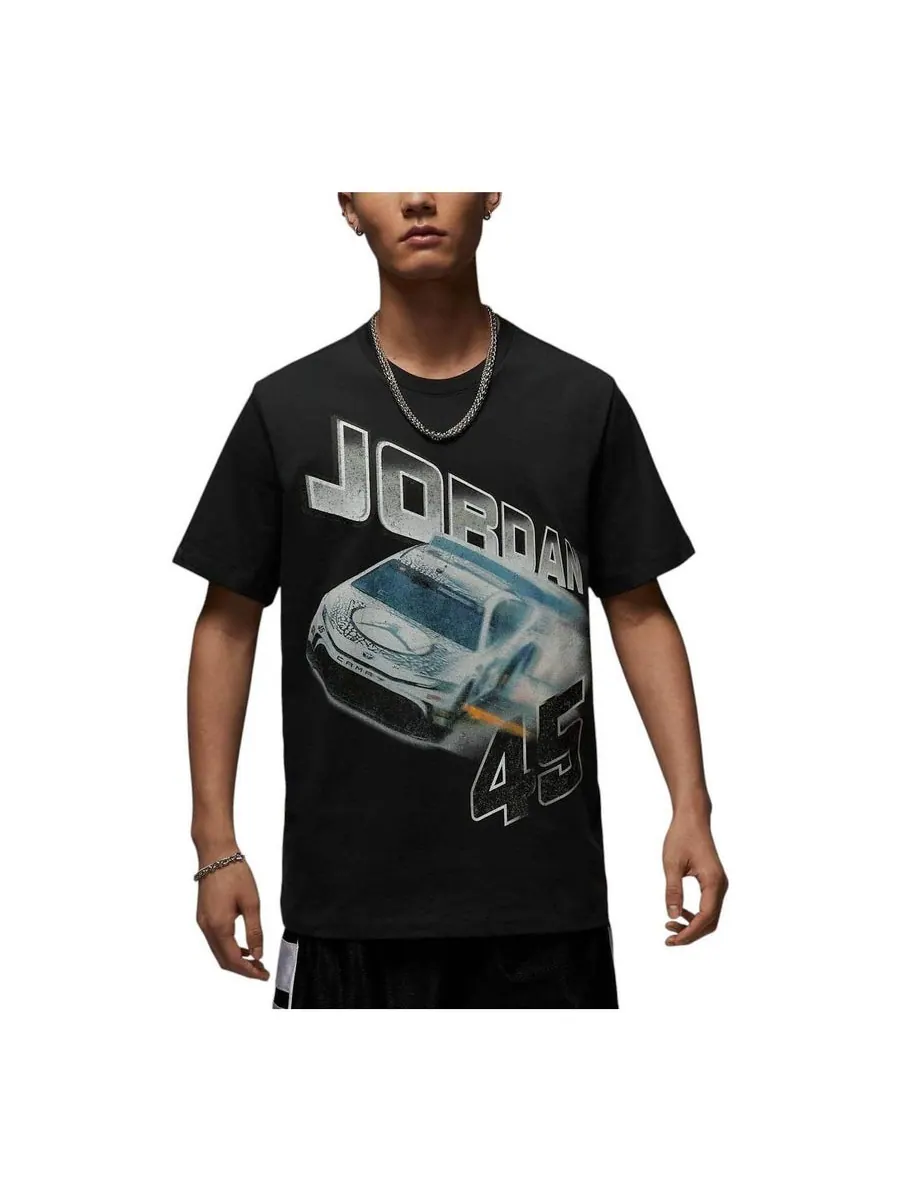 Футболка Air Jordan Brand Racing T-shirt Asia Sizing 'Off Noir' — изображение 1 из 2, черный