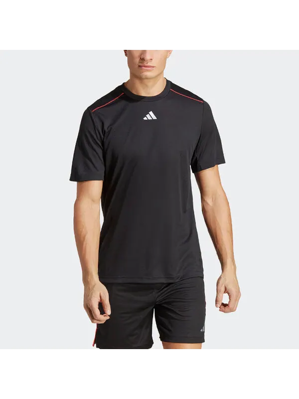 Футболка Adidas Workout Base Logo Tee 'Black Transparent' — изображение 2 из 4, черный/прозрачный