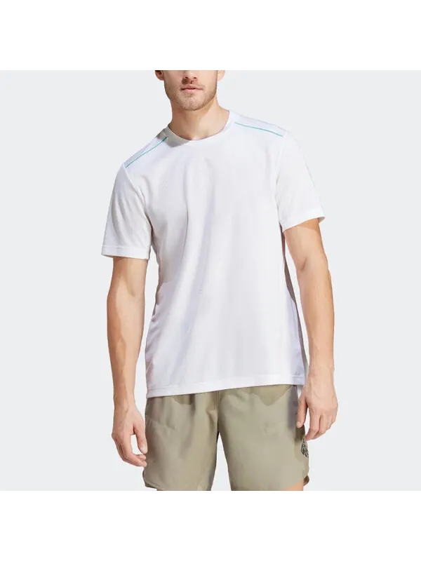 Футболка Adidas Workout Base Logo Tee 'White Transparent' — изображение 2 из 4, белый/прозрачный