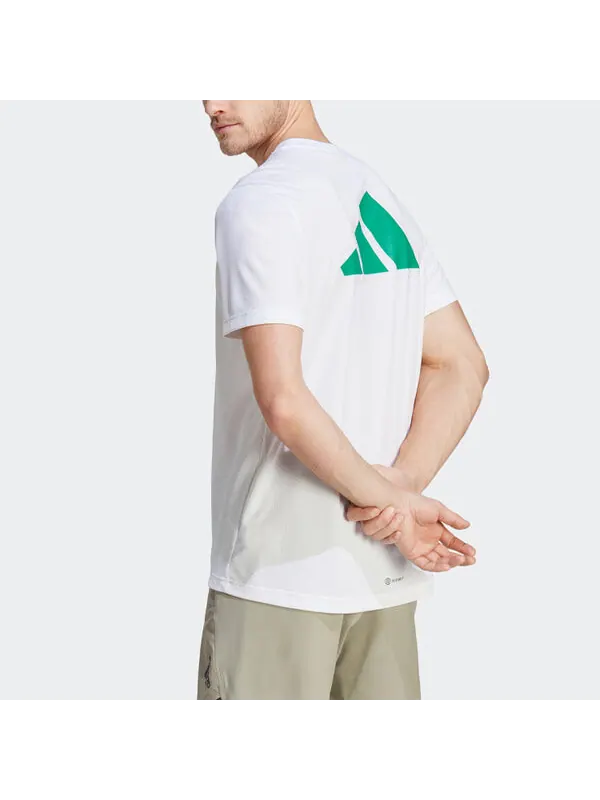 Футболка Adidas Workout Base Logo Tee 'White Transparent' — изображение 3 из 4, белый/прозрачный