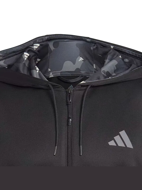 Куртка adidas Train Essentials Seasonal Training Full-Zip Jacket 'Black' — изображение 2 из 3, черный