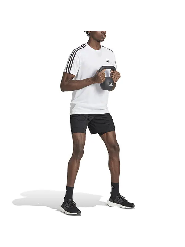 Футболка adidas Essentials 3-Stripes Training T-Shirt 'White' — изображение 4 из 4, белый/мульти