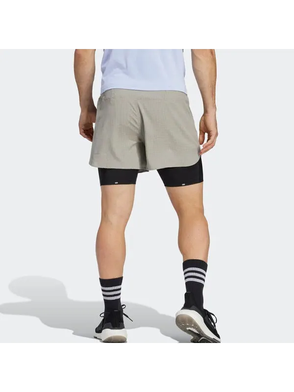 Шорты adidas Designed 4 Running 2-in-1 Shorts 'Silver Pebble' — изображение 3 из 4, серебристый