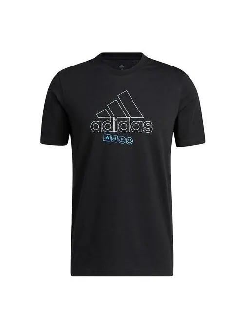 Футболка Men's adidas Minimalistic Alphabet Large Logo Printing Athleisure Casual Sports Round Neck — изображение 1 из 3