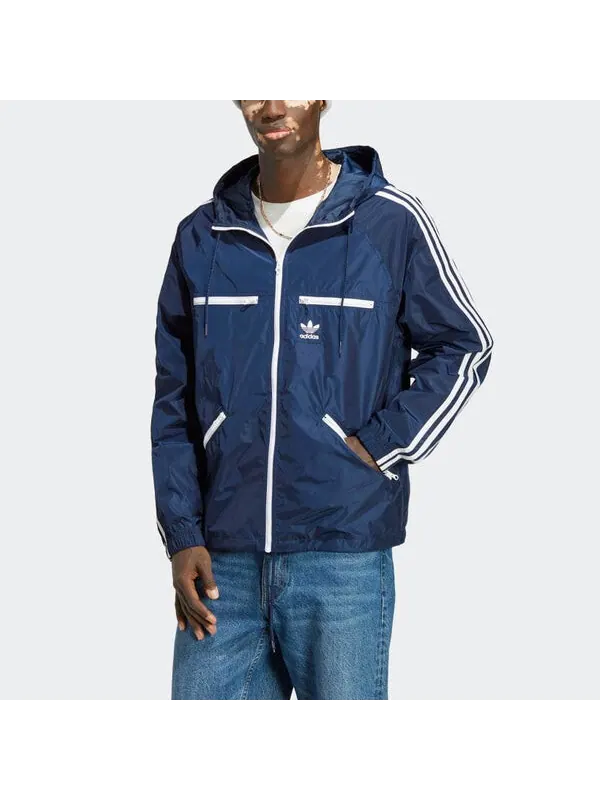 Куртка adicolor классика ветровка Adidas — изображение 2 из 4, темно-синий