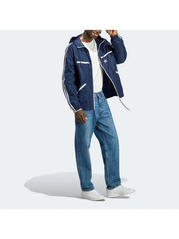 Куртка adicolor классика ветровка Adidas — изображение 3 из 4, темно-синий