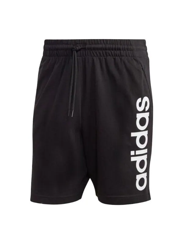Шорты aeroready essentials из одинарного джерси с линейным логотипом Adidas — изображение 1 из 4, черный/белый