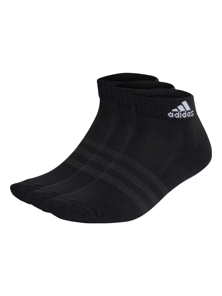 Носки adidas Cushioned Sportswear Ankle Socks 3 Pairs 'Black' — изображение 1 из 1, черный