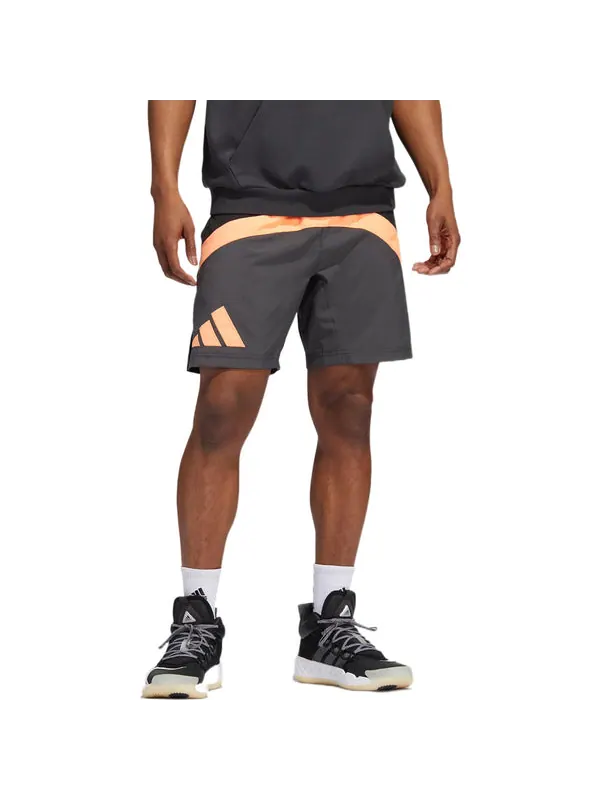 Шорты galaxy stripe logo straight shorts 'grey' Adidas — изображение 2 из 4, серый