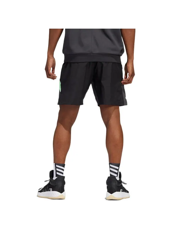 Шорты galaxy stripe logo straight shorts 'black' Adidas — изображение 3 из 4, черный