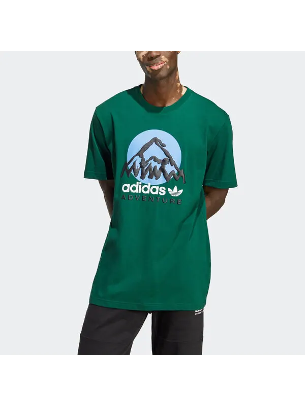 Футболка Adidas Originals Adv MTN Fleece Tee 'Green' — изображение 2 из 4, зеленый