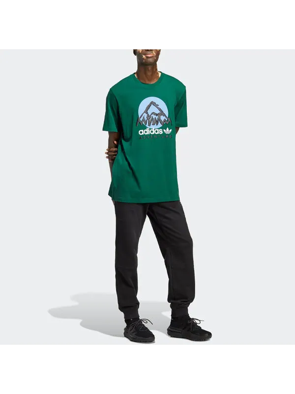 Футболка Adidas Originals Adv MTN Fleece Tee 'Green' — изображение 4 из 4, зеленый