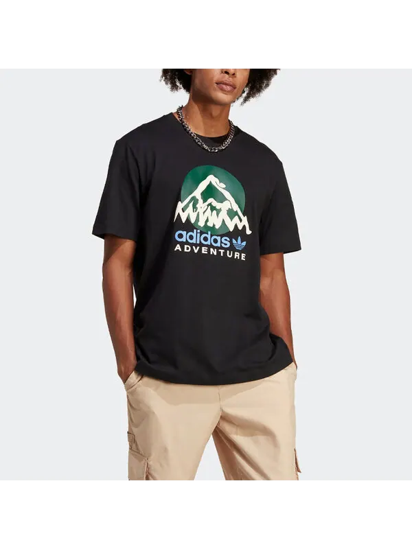 Футболка Adidas Originals Adv MTN Fleece Tee 'Black' — изображение 2 из 4, черный