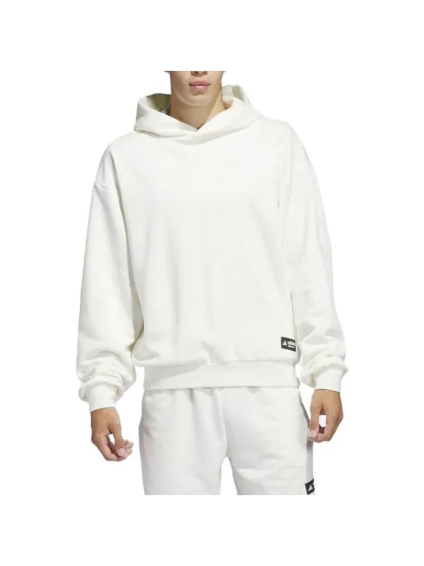 Толстовка adidas Legends Hoodie 'Off White' — изображение 2 из 4, белый