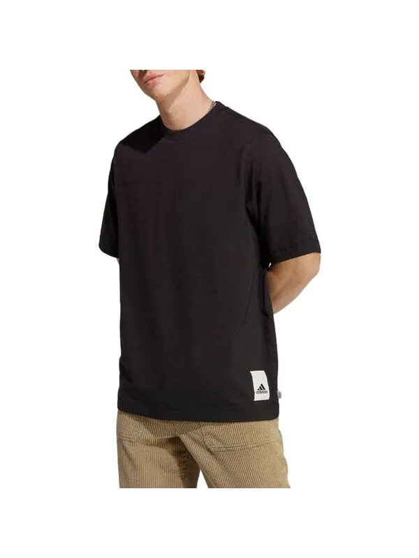 Футболка adidas Lounge Tee 'Black' — изображение 2 из 3, черный