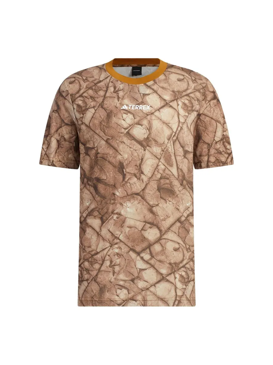 Футболка adidas National Geographic Graphic Tencel Short Sleeve Tee 'Brown' — изображение 1 из 7, коричневый